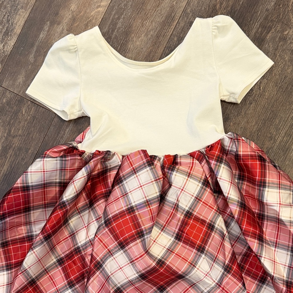 H&M Cream Top with Red Plaid Skirt Kids Dress - Picture 10 of 10